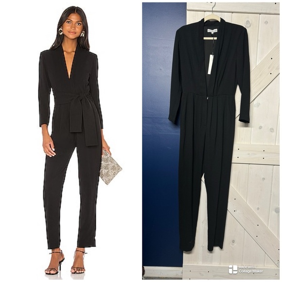 Karina Grimaldi Benjamin Solid Jumpsuit in Black New Size Medium - Picture 1 of 8